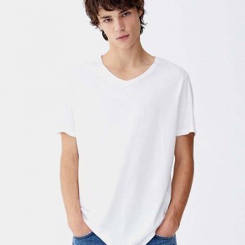 T-shirt with flocked skull