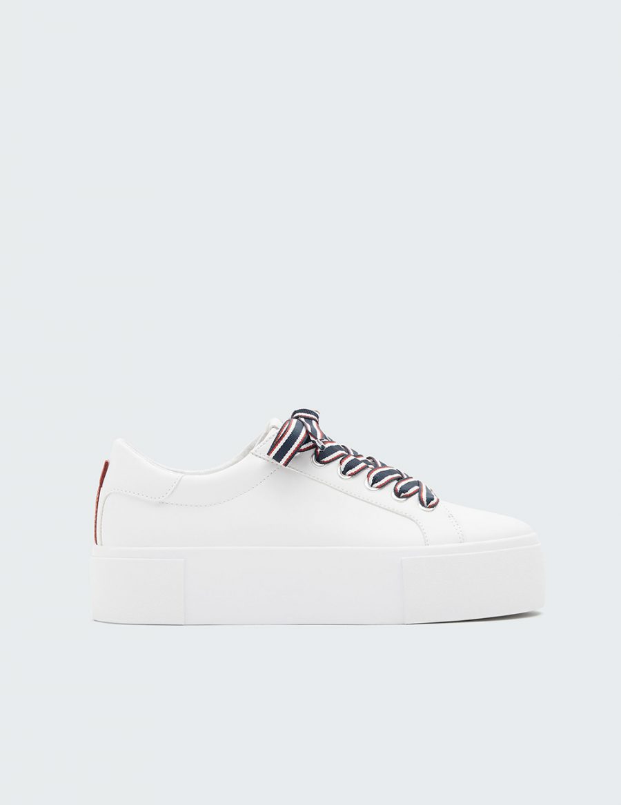 White Lace Up Trainers